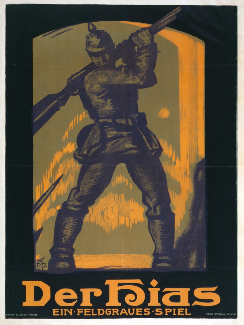Der Hias, ein feldgraues Spiel by Walter Ditz, 1917 — digital art print download