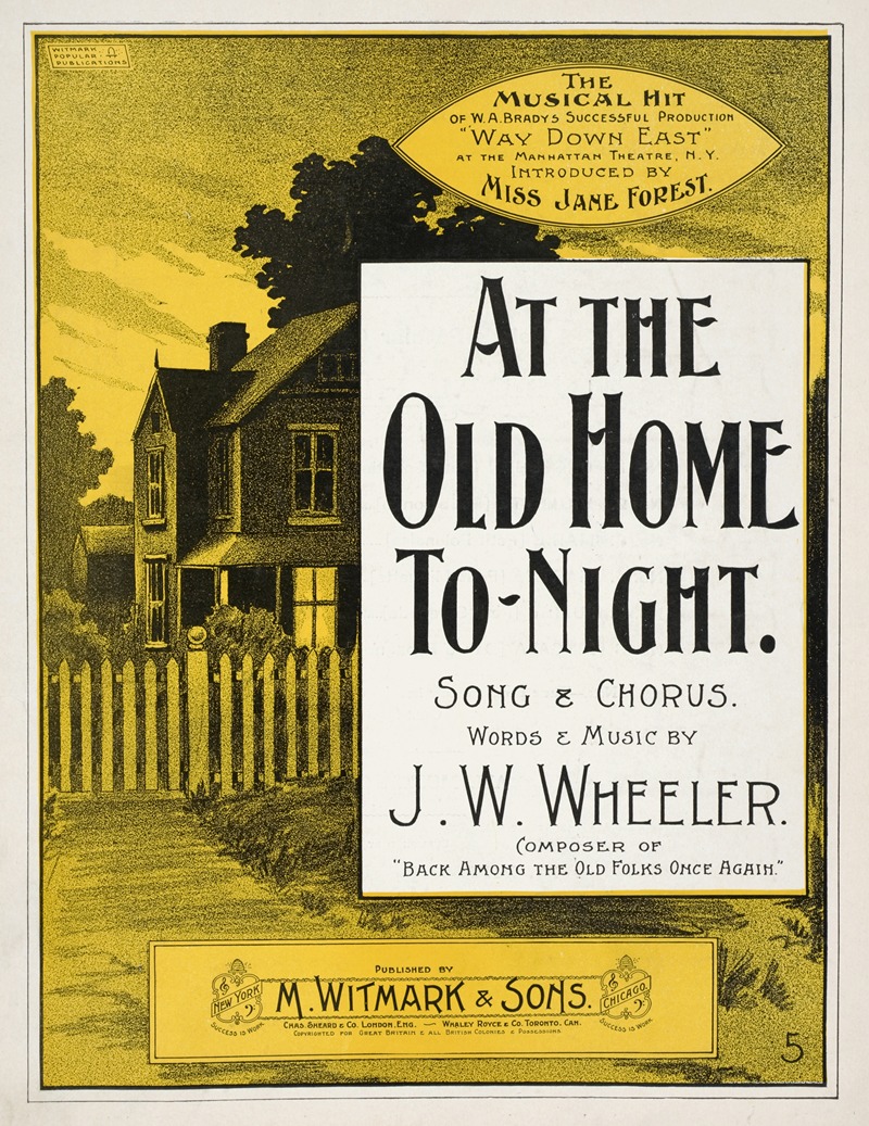 At the old home tonight by Аноним, 1898 — digital art print download