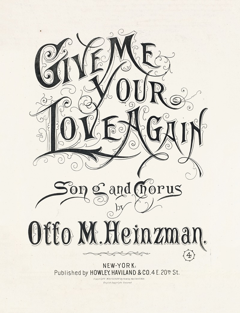 Give me your love again by Аноним, 1893 — digital art print download