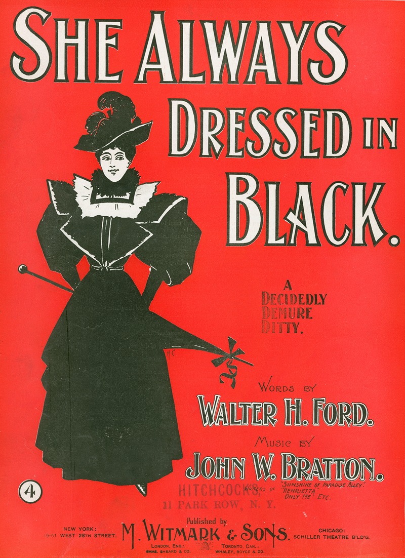 She is always dressed in black by Аноним, 1896 — digital art print download