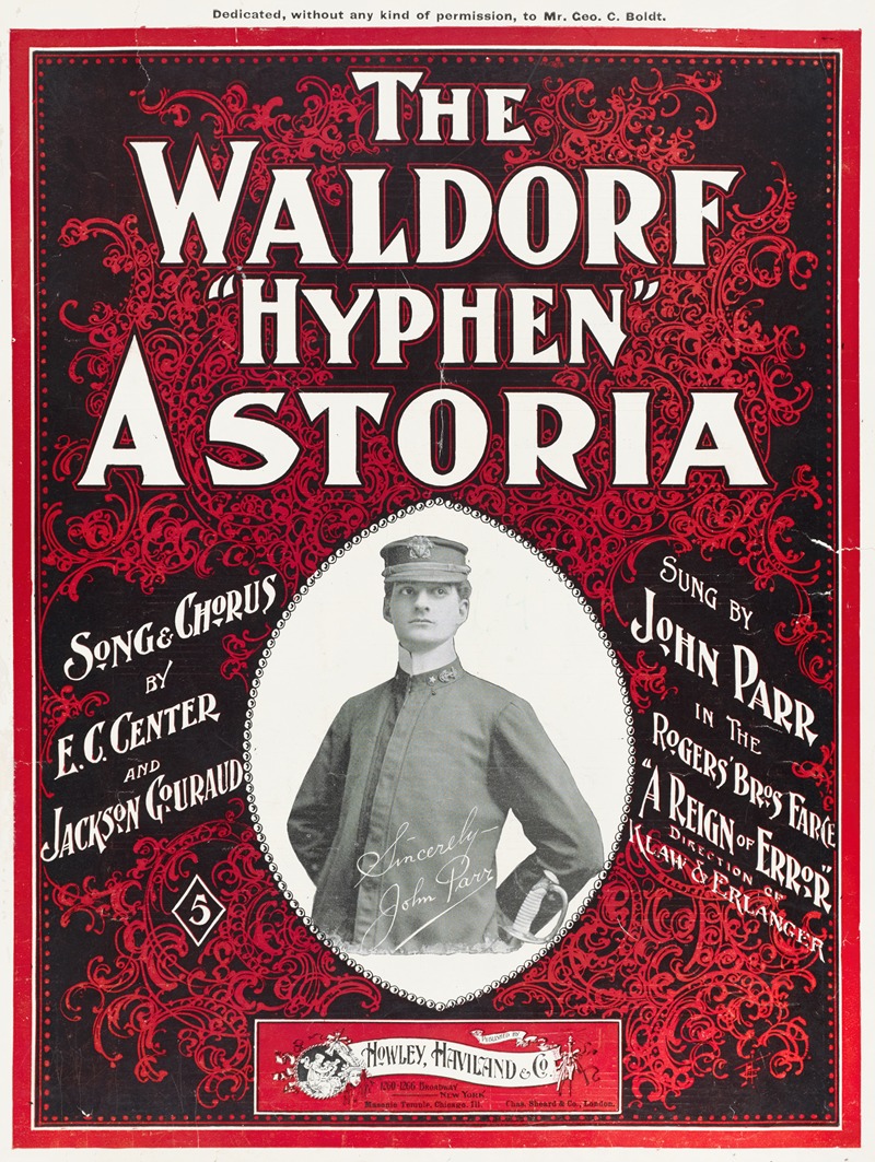 The Waldorf 'Hyphen' Astoria by Аноним, 1899 — digital art print download
