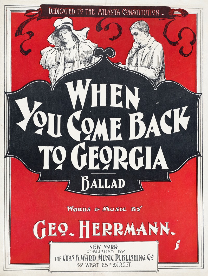 When you come back to Georgia by Аноним, 1899 — digital art print download
