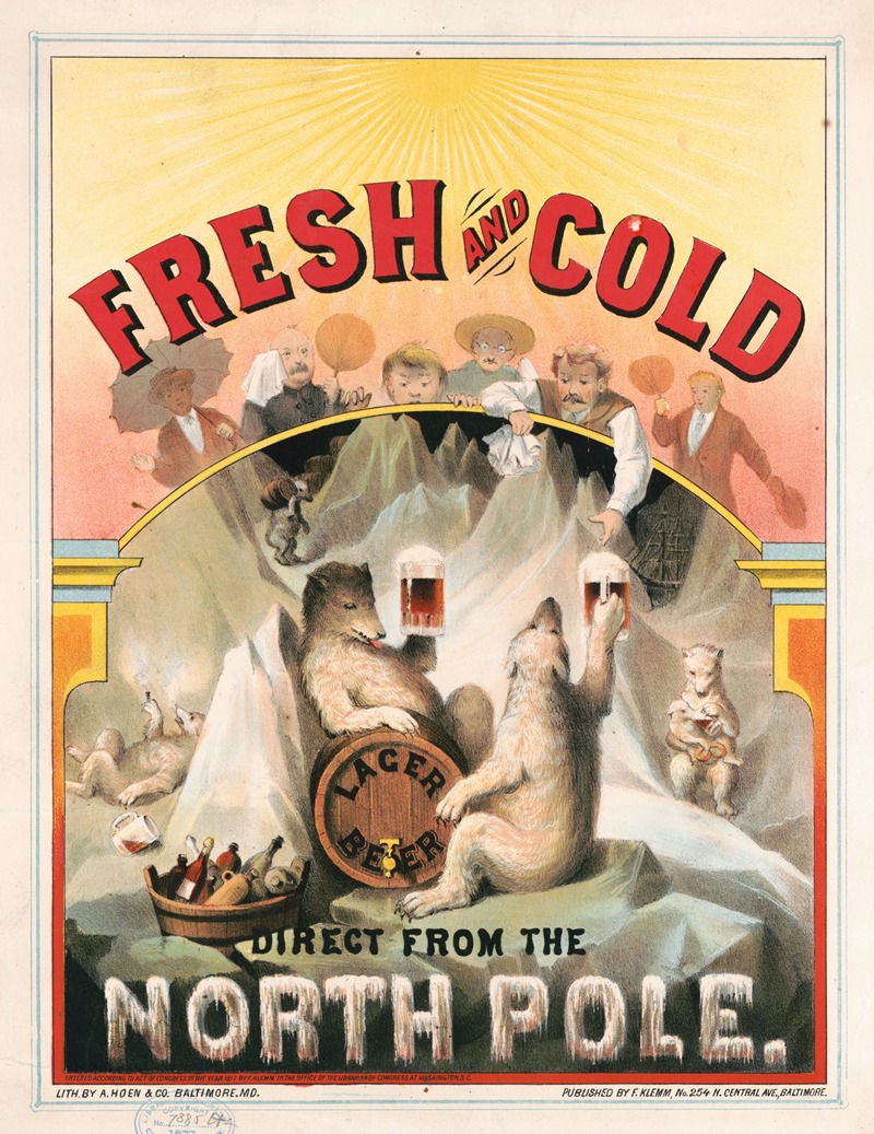 Fresh and cold–Lager beer direct from the North Pole — A. Hoen & Co.