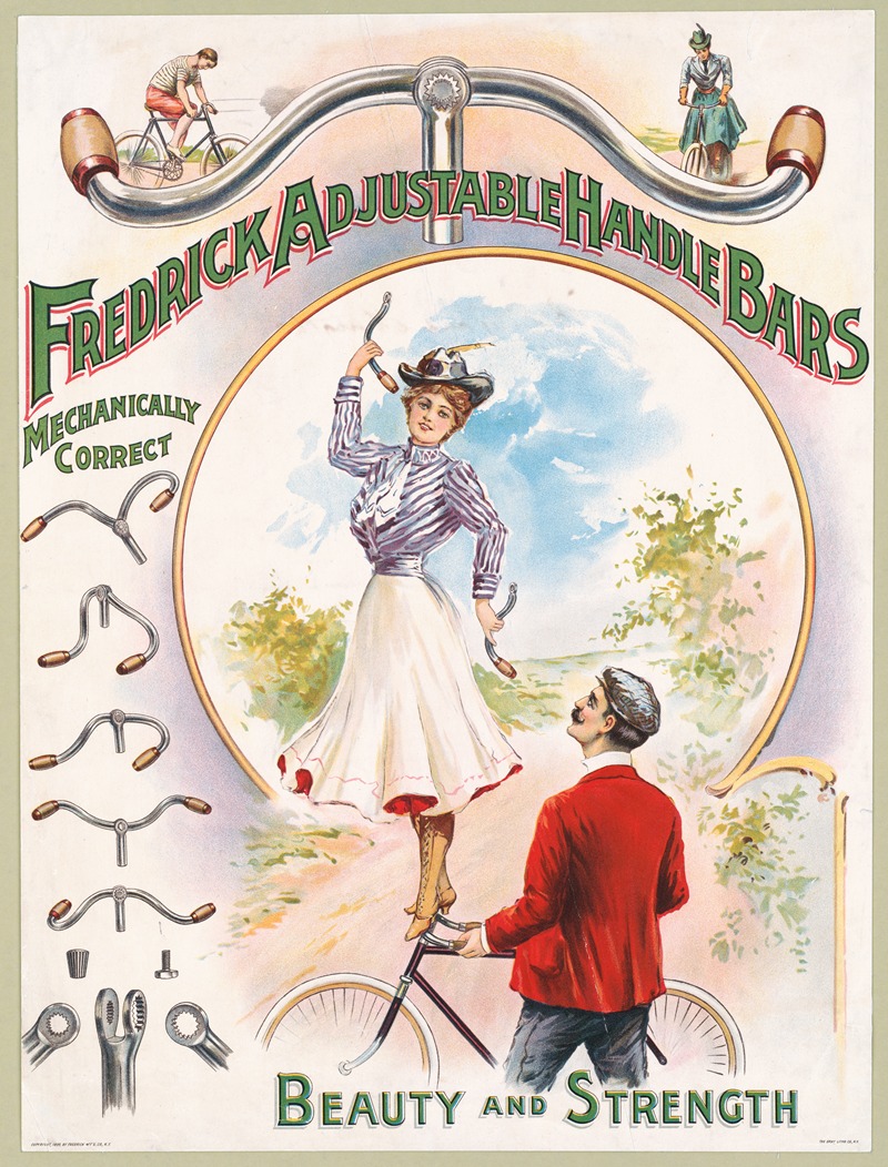 Frederick adjustable handle bars, mechanically correct, beauty and strength by Грей Литхо. Ко — digital art print download