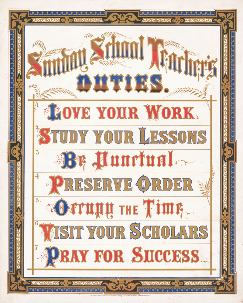Sunday school teacher's duties by Луи Пранг и Ко, c1872 — digital art print download
