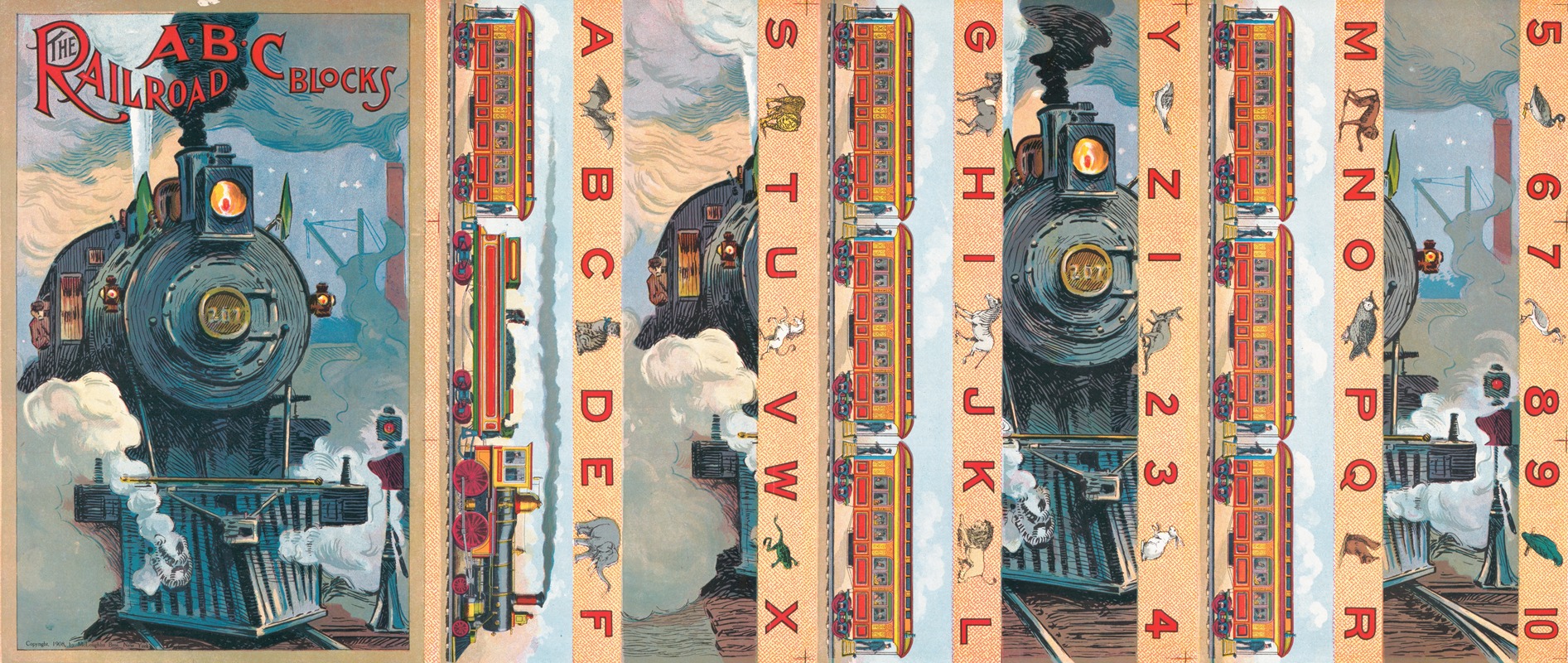 The railroad, A B C blocks by Братья Маклафлин, 1908 — digital art print download