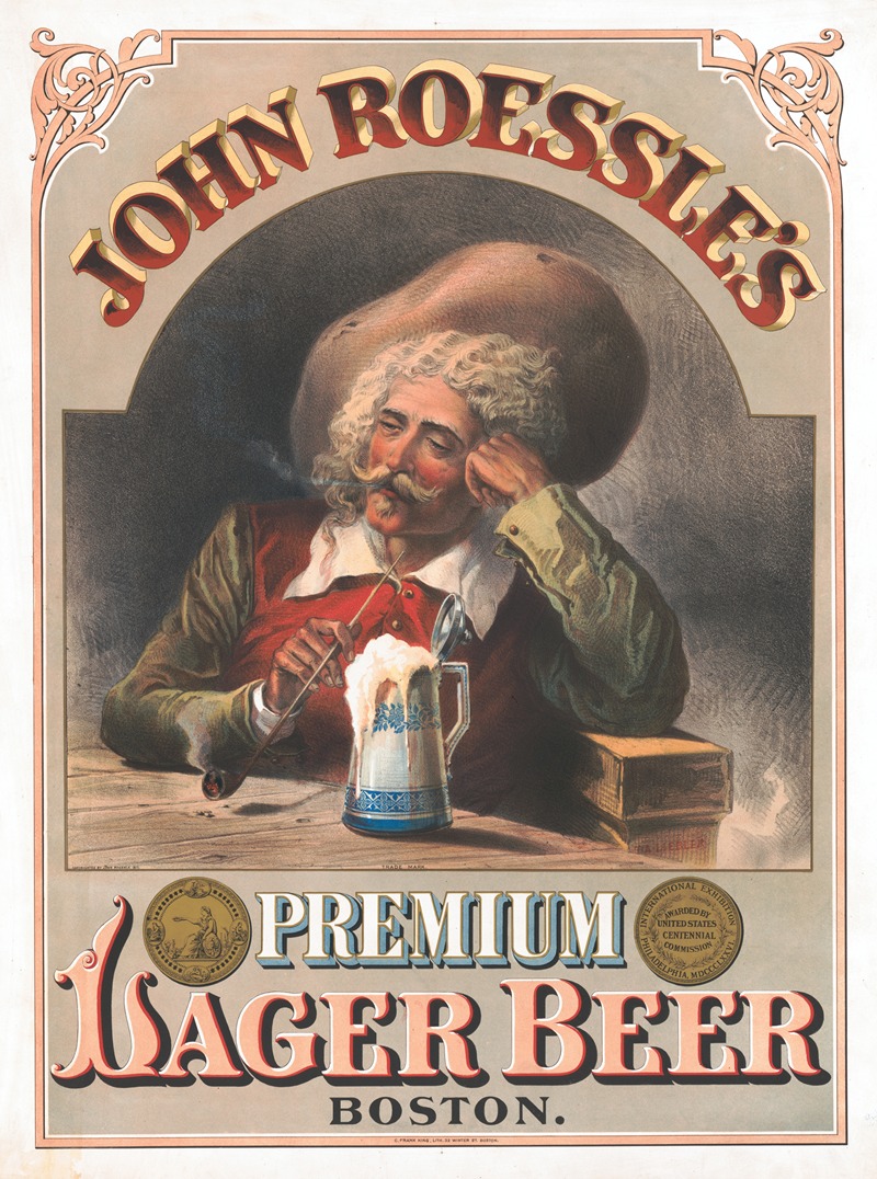 John Roessle's premium lager beer by R.A. Liebler, 1877 — digital art print download