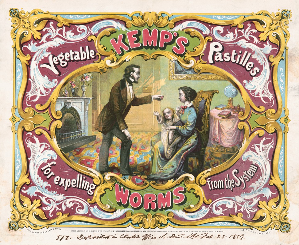 Kemp's vegetable pastilles for expelling worms from the system — Snyder, Black & Sturn