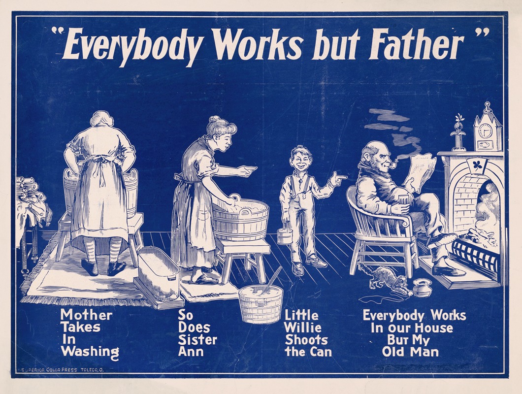 Everybody works but father by Аноним, 1905 — digital art print download