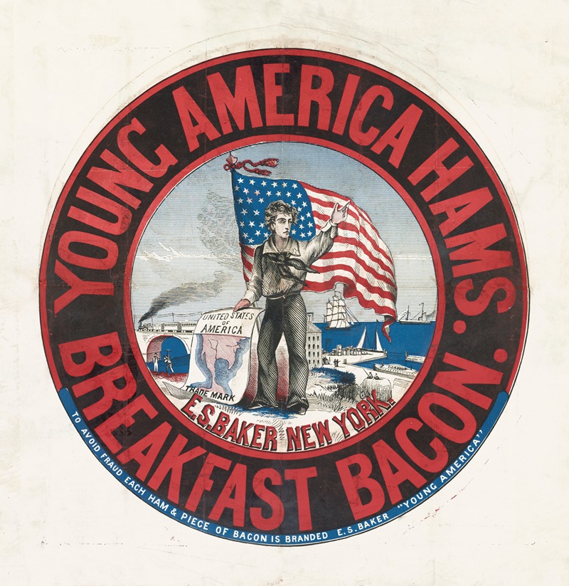 Young America hams and breakfast bacon, E.S. Baker, New York — Anonymous