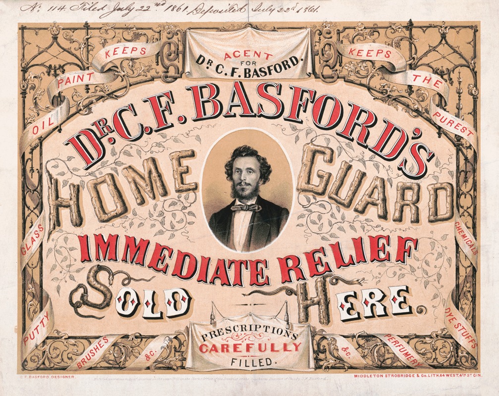 Dr. C.F. Basford's home guard by Стробридж и Ко. Лит., 1861 — digital art print download