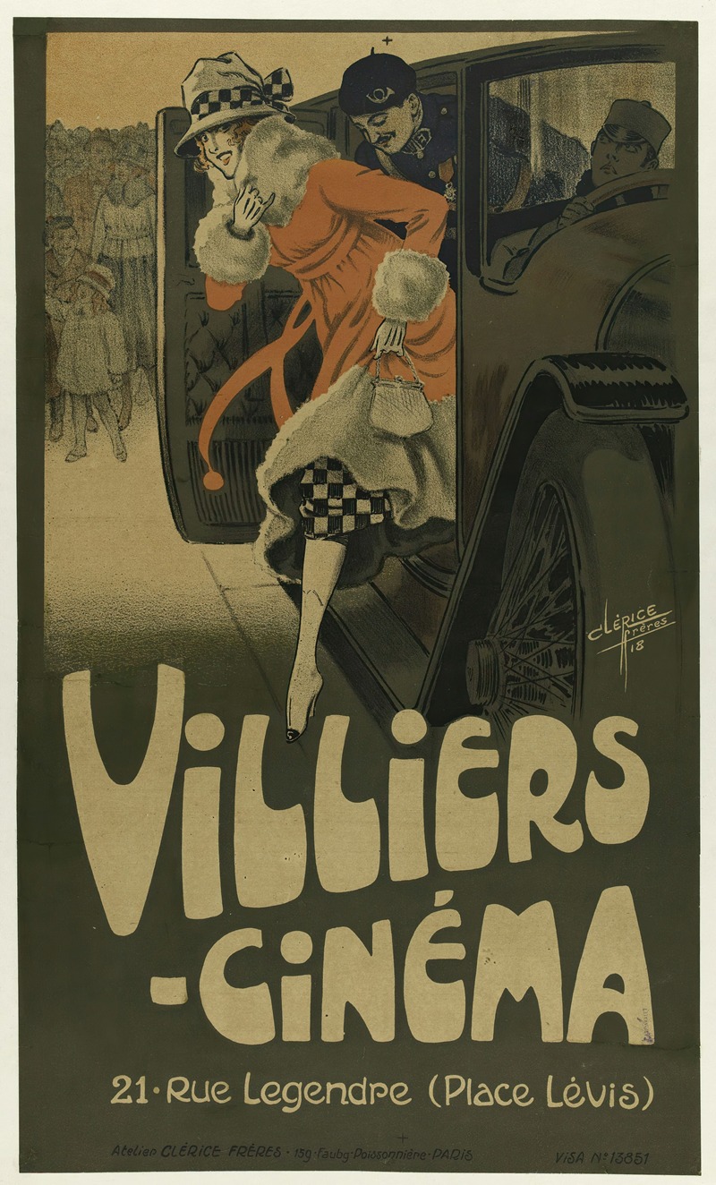 Villiers Cinema by Clérice Frères, 1918 — digital art print download