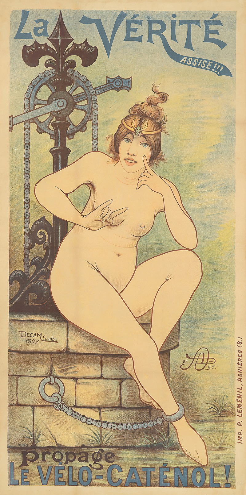 La Vérité, Le Vélo-Caténol! by Decam, 1897 — digital art print download