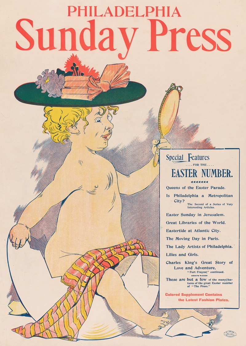 Philadelphia Sunday Press; Easter by George Reiter Brill, 1896 — digital art print download