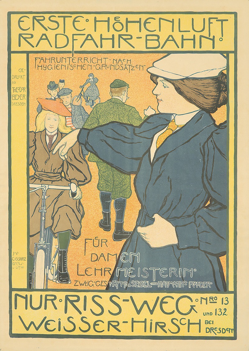 Erste Höhenluft Radfahr-bahn by Иоганн Винценц Цисзарз, 1897 — digital art print download