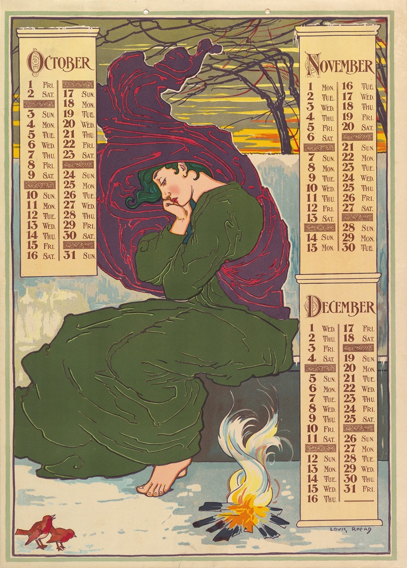October, November, December by Луи Рид, 1896 — digital art print download