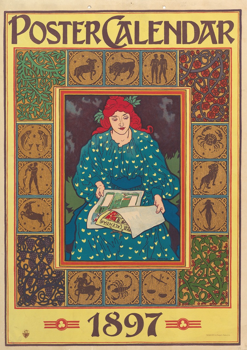 Poster Calendar, 1897 by Louis Rhead, 1896 — digital art print download