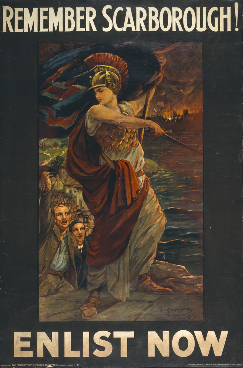 Remember Scarborough! Enlist now by Edith Kemp-Welch, 1914 — digital art print download