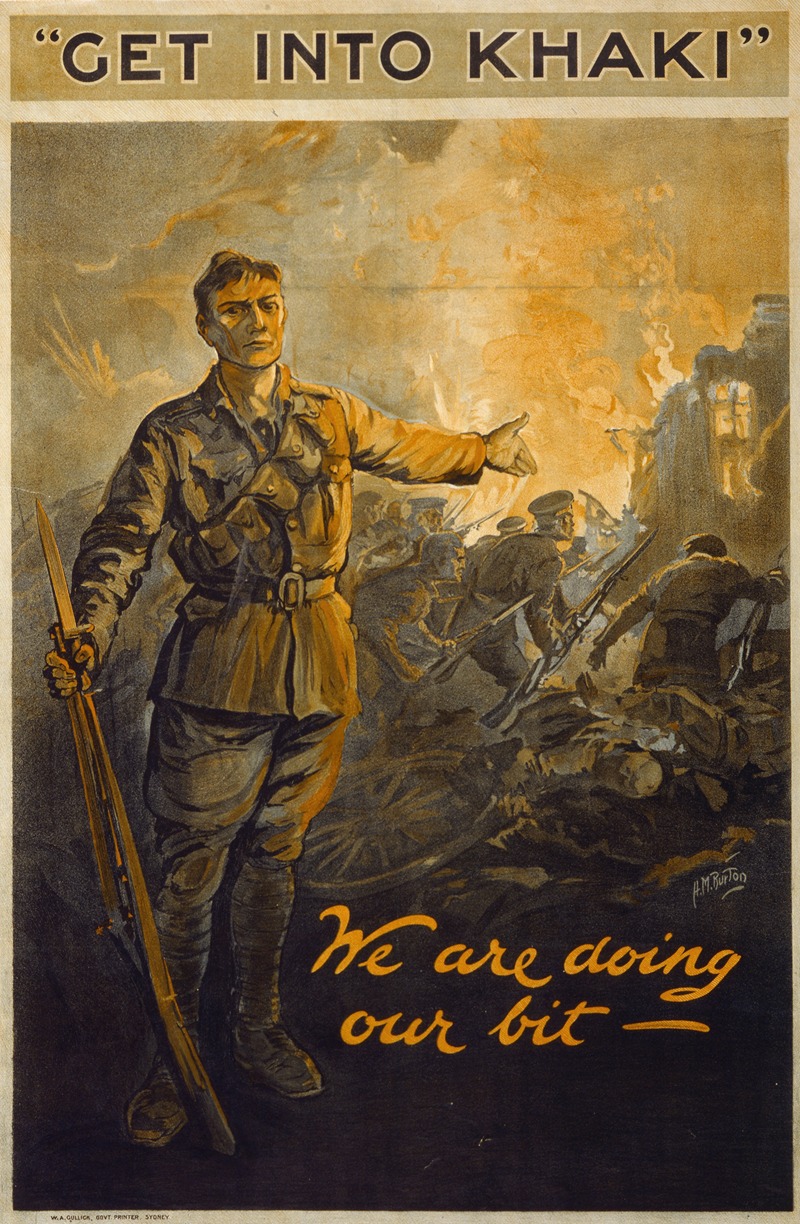 'Get into khaki'; we are doing our bit by H.M. Burton, 1914 — digital art print download