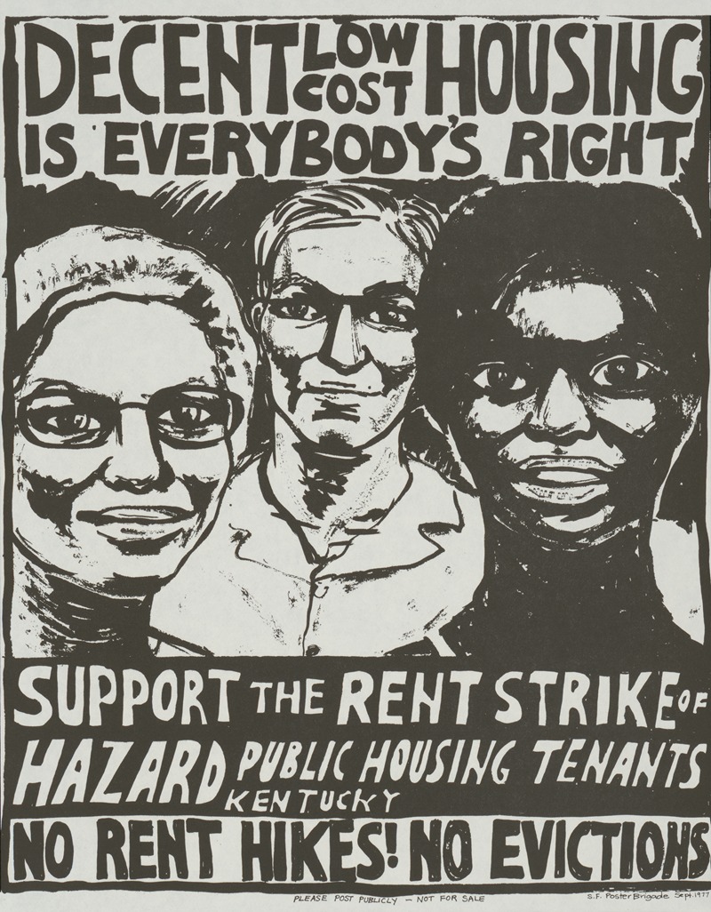Decent low cost housing is everybody's right… by Rachael Romero, 1977 — digital art print download