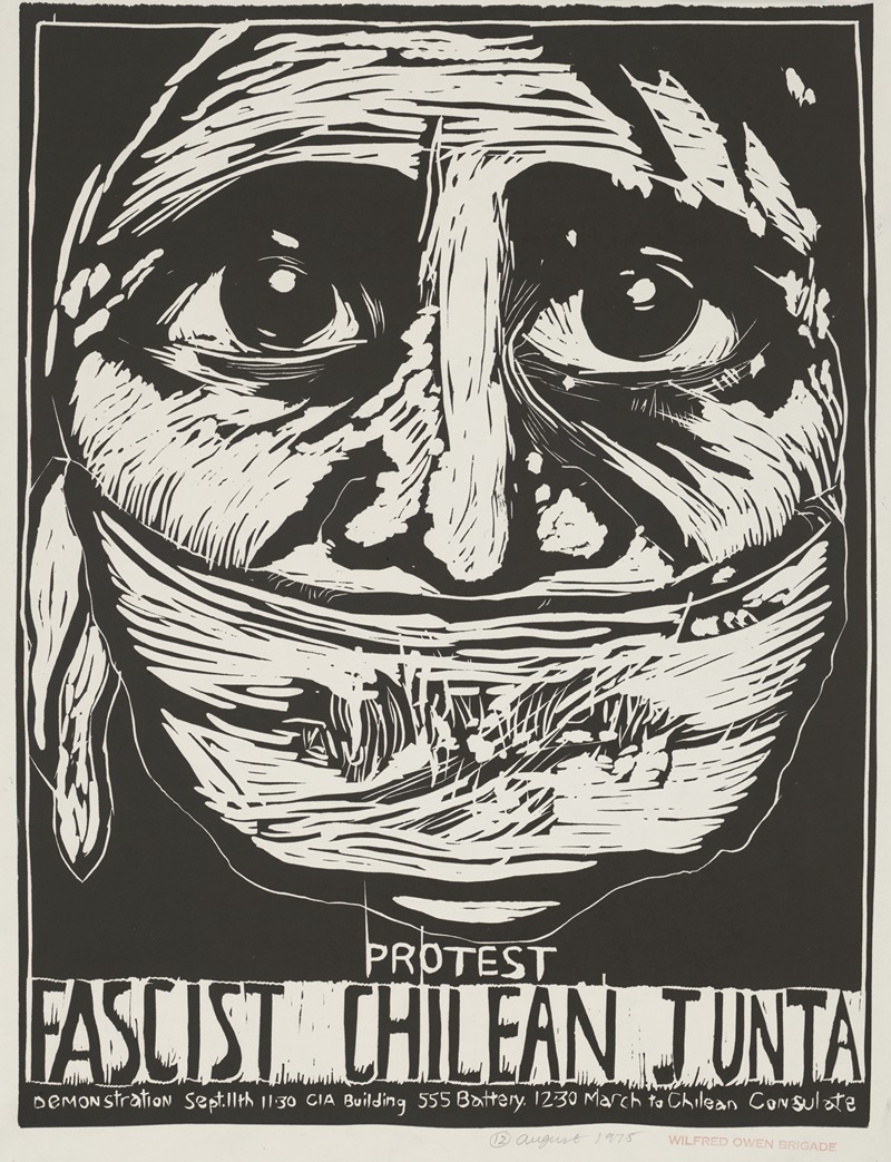 Protest fascist Chilean junta by Rachael Romero, 1975 — digital art print download