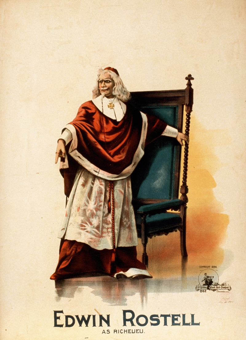 Edwin Rostell as Richelieu by Аноним, 1894 — digital art print download