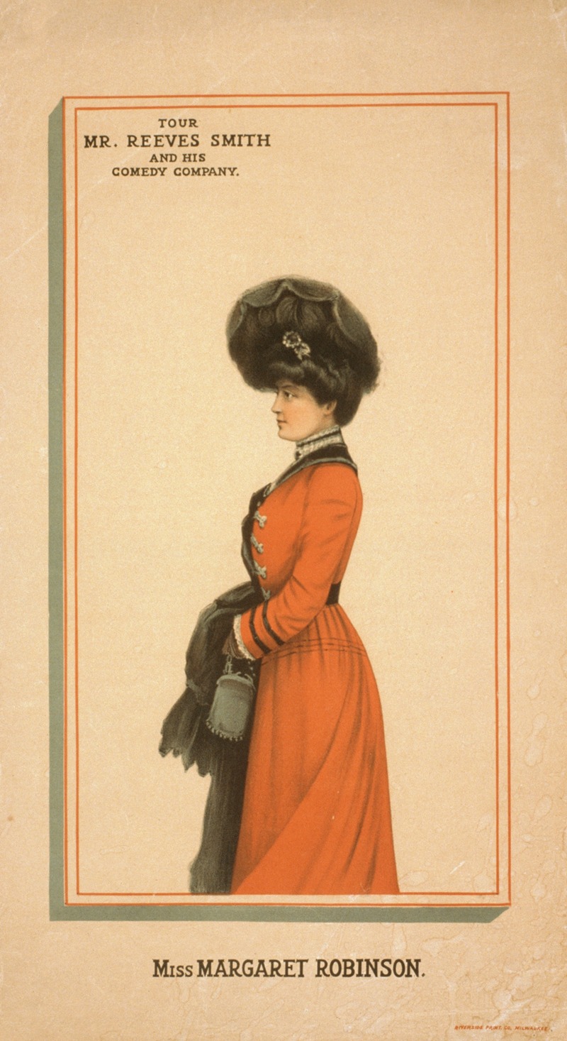 Miss Margaret Robinson by Аноним, 1890 — digital art print download
