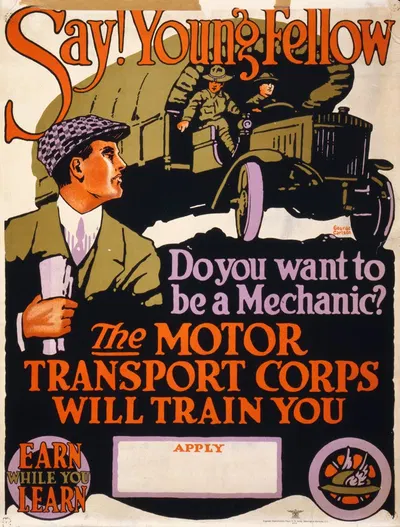 Say! Young fellow, do you want to be a mechanic by George Carlson, 1919 — digital art print download