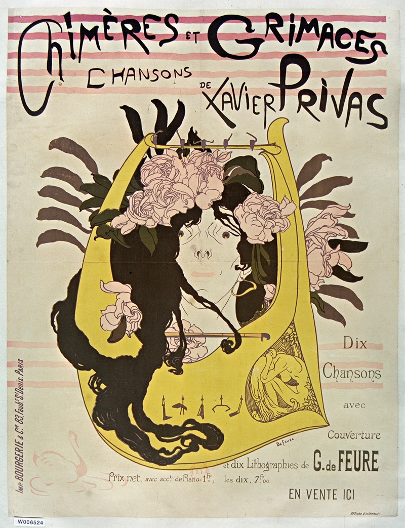 Chiméres et Grimaces Chansons de Xavier Privas by Жорж де Фёр, 1900 — digital art print download
