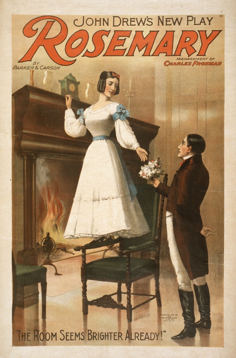 John Drew's new play, Rosemary by Стробридж и Ко. Лит., 1896 — digital art print download