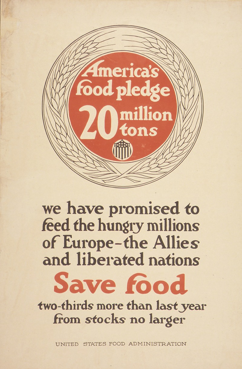 America's Food Pledge 20 Million tons — Anonymous