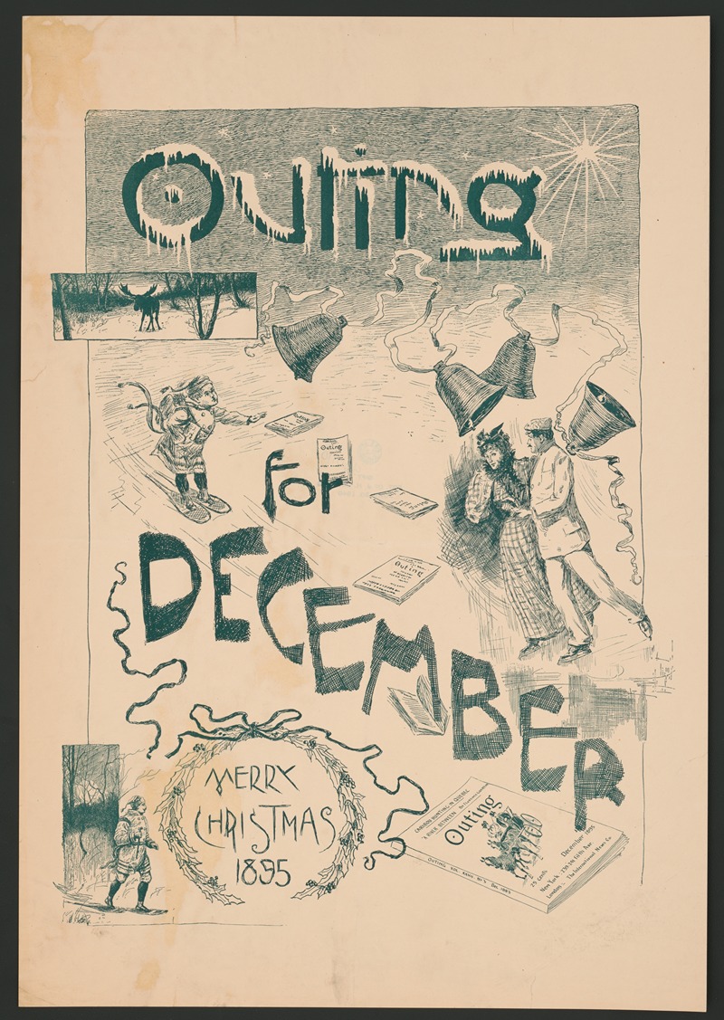 Outing for December. Merry Christmas 1895 by Аноним, 1895 — digital art print download