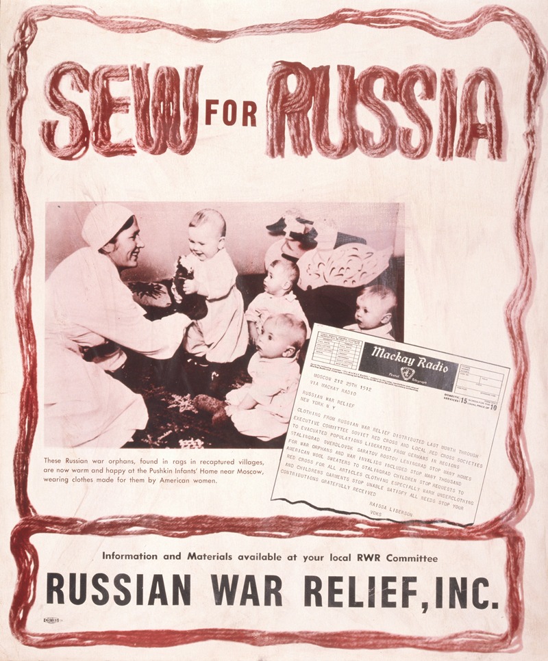 Sew for Russia by Аноним, 1941 — digital art print download