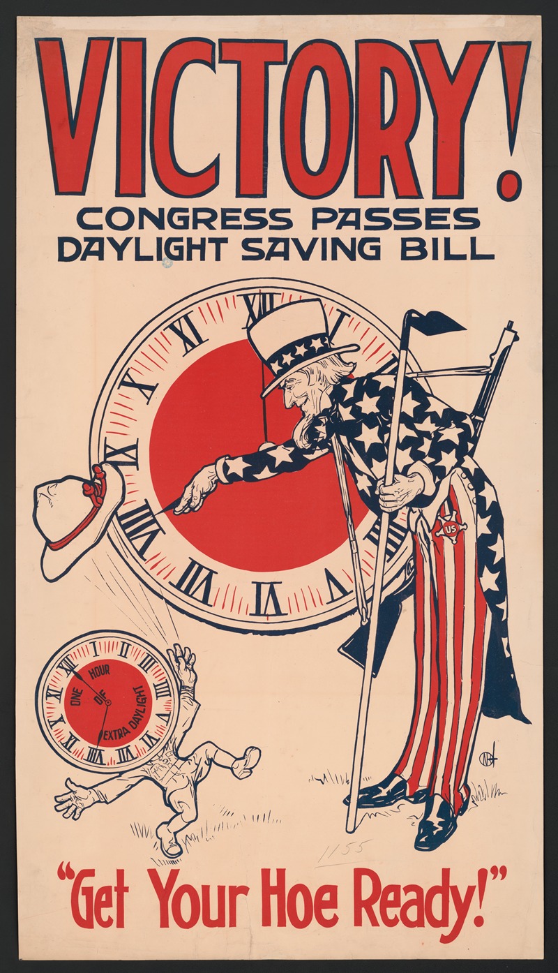 Victory! Congress passes daylight saving bill by Аноним, 1918 — digital art print download