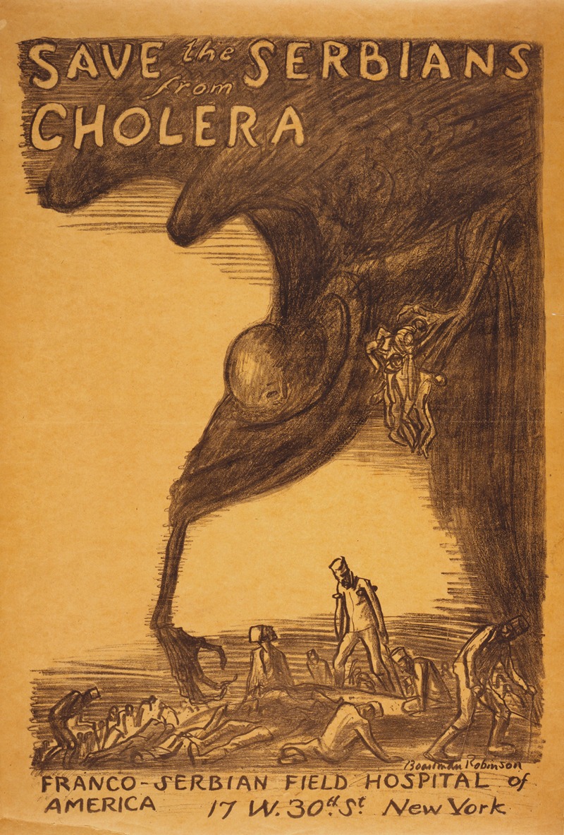 Save the Serbians from cholera by Boardman Robinson, 1918 — digital art print download