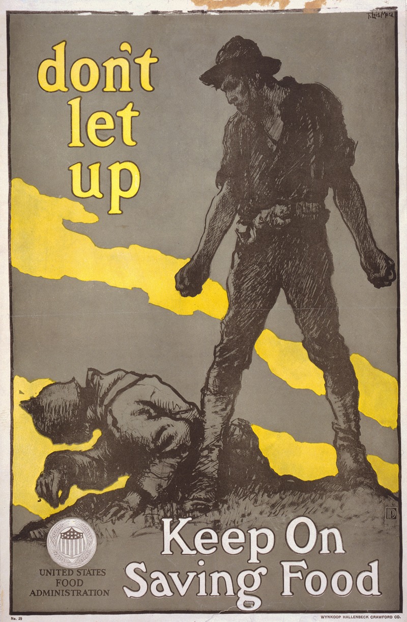 Don't let up – Keep on saving food by Франсис Луис Мора, 1918 — digital art print download
