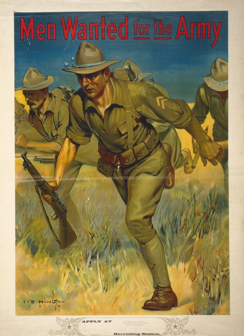 Men wanted for the Army by Isaac Brewster Hazelton, 1914 — digital art print download