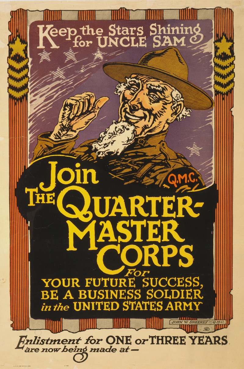 Keep the stars shining for Uncle Sam – Join the Quartermaster Corps — John W. Sheeres