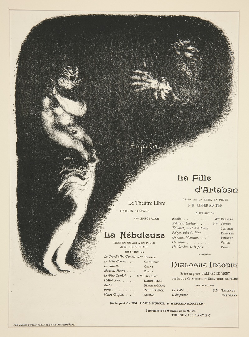Program for Le Théâtre Libre by Луи Анкетен — digital art print download