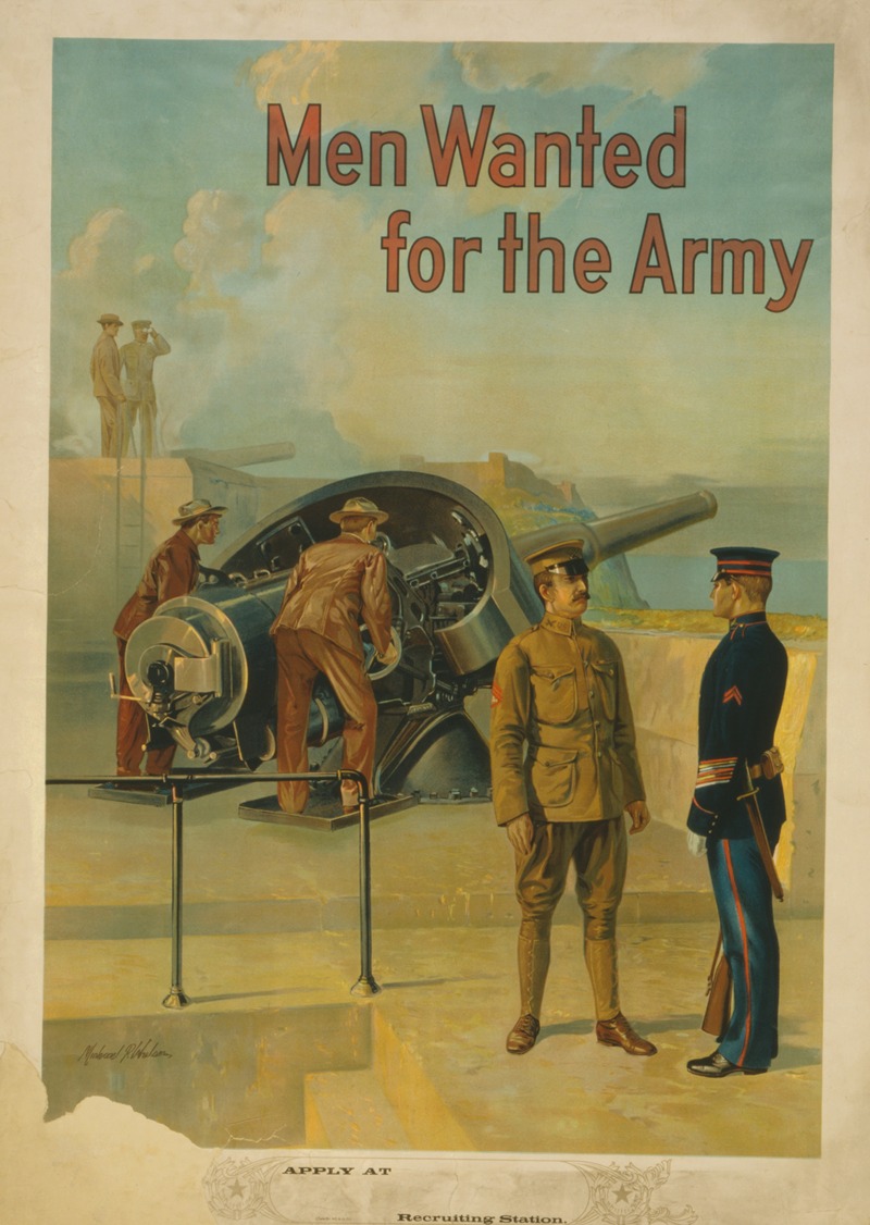 Men wanted for the army by Michael P. Whelan, 1910 — digital art print download