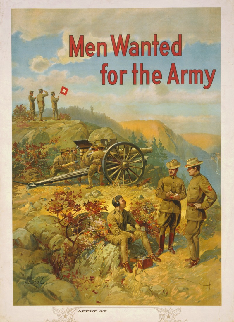 Men wanted for the army by Michael P. Whelan, 1910 — digital art print download