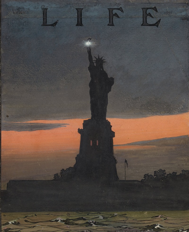 Lady Liberty at Night by Эдвард Винсент Брюэр, c. 1908 — digital art print download