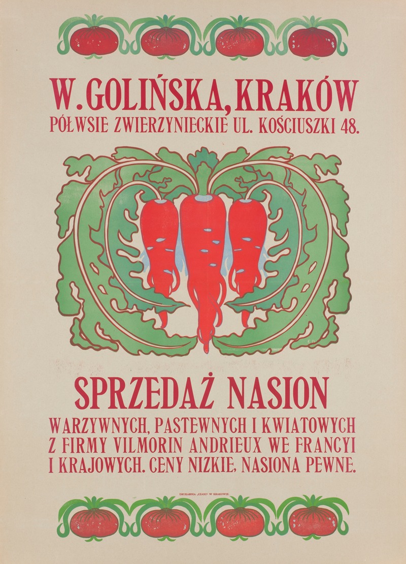 Sprzedaż nasion warzywnych by Евгений Людвик Домброва-Домбровский, 1908 — digital art print download