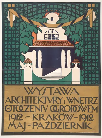 Wystawa architektury i wnętrz w otoczeniu ogrodowem by Йозеф Чайковский, 1912 — digital art print download