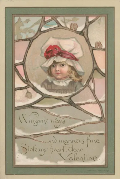 Winsome ways and manners fine stole my heart, dear valentine by Луи Пранг и Ко, 1882 — digital art print download