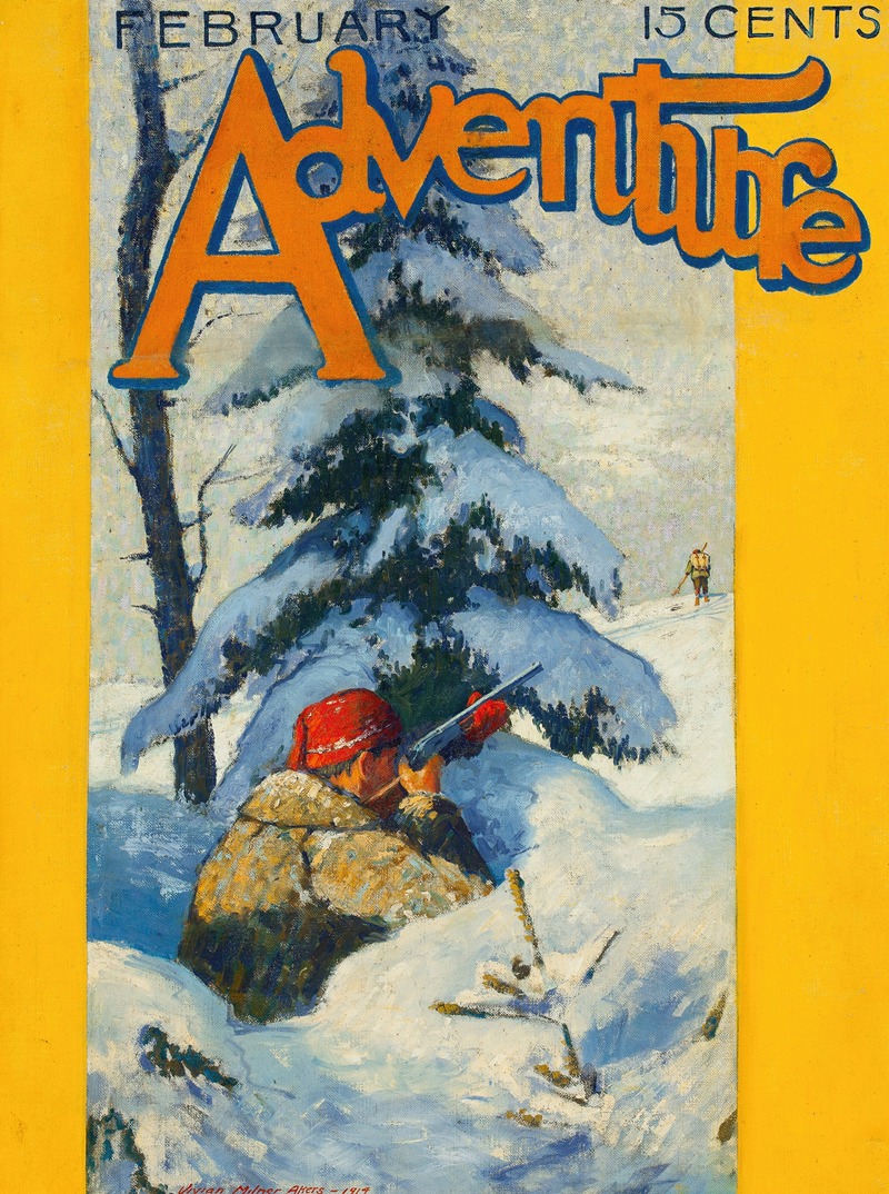 Adventure magazine cover by Vivian Milner Akers, 1914 — digital art print download