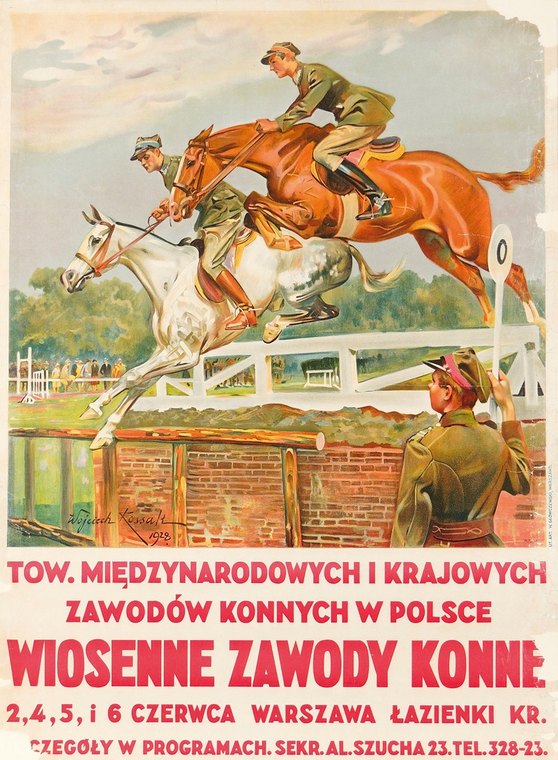 Wiosenne zawody konne by Войцех Коссак, 1928 — digital art print download