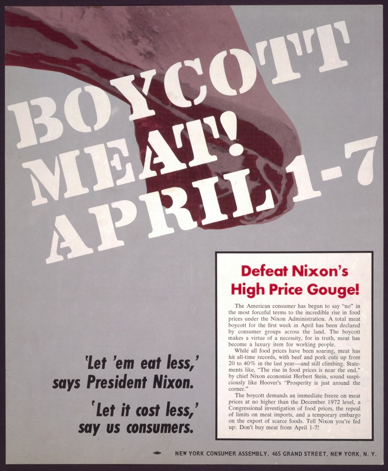 Boycott meat! ; April 1-7 by Аноним, 1973 — digital art print download