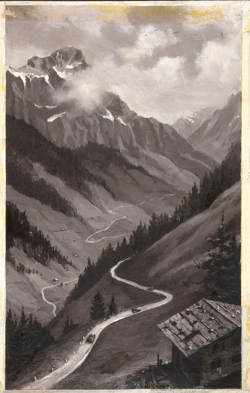 Mountain road, Army transport by Аноним — digital art print download