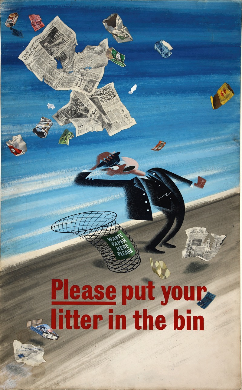 Please put your litter in the bin by Аноним — digital art print download